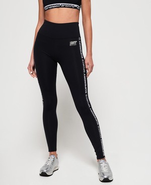 Superdry Core Branded Leggings Női Nadrág Fekete | QNUAK4281